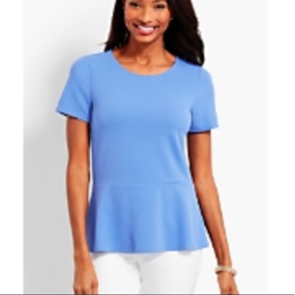 Talbots Tops - Talbots blue peplum shirt
